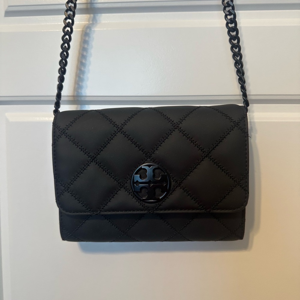 Tory Burch Black Quilted Chain Crossbody Bag